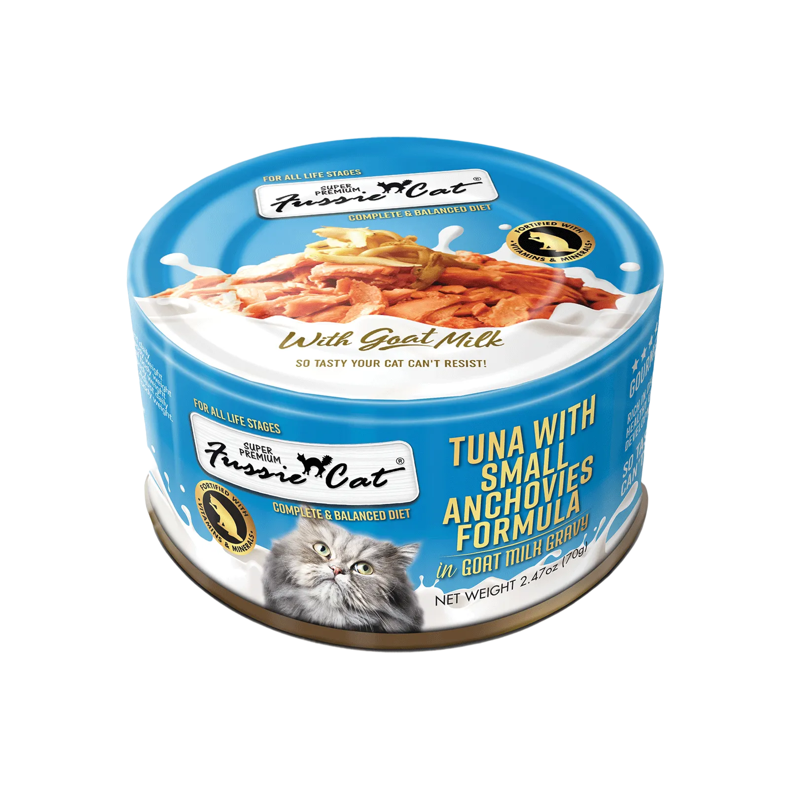 Fussie Cat Premium Tuna with Small Anchovies in Goat Milk Gravy Wet Cat Food