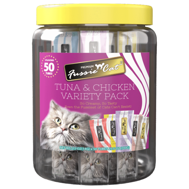 Fussie Cat Tuna & Chicken Purée Variety Pack (5 Flavors) Cat Treats