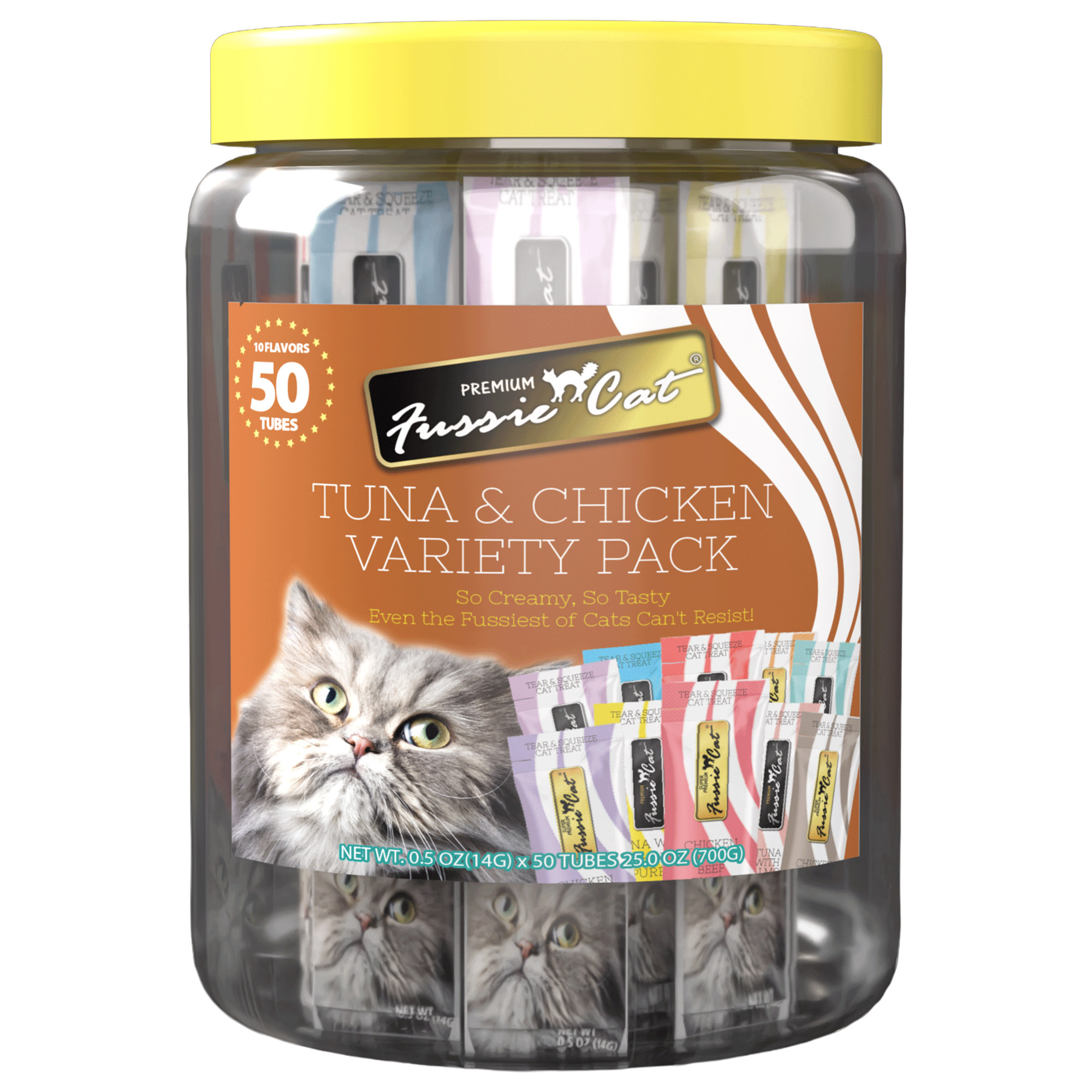 Fussie Cat Tuna & Chicken Purée Variety Pack (10 Flavors) Cat Treats