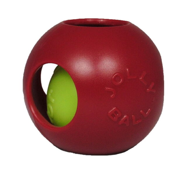 Jolly Pets Teaser Ball Erratic Interactive Tough Dog Chew Toy Red 4.5 inch