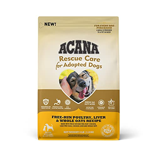 ACANA Rescue Care for Adopted Dogs Free-Run Poultry Liver & Whole Oats Recipe 4lb| Premium Dry Dog Food