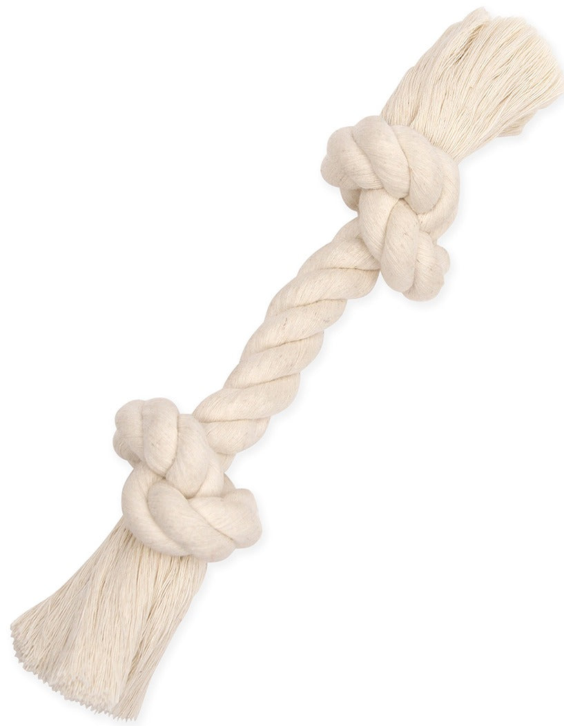 Mammoth 100% Cotton Rope Bone Dog Toy, White
