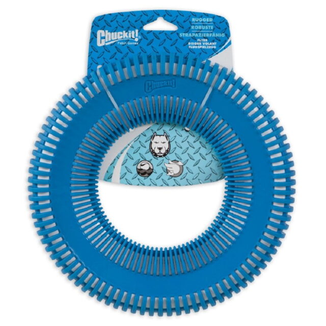 Chuckit! Rugged Flyer Disc Flying Interactive Rubber Dog Toy Assorted Medium Pack of 1