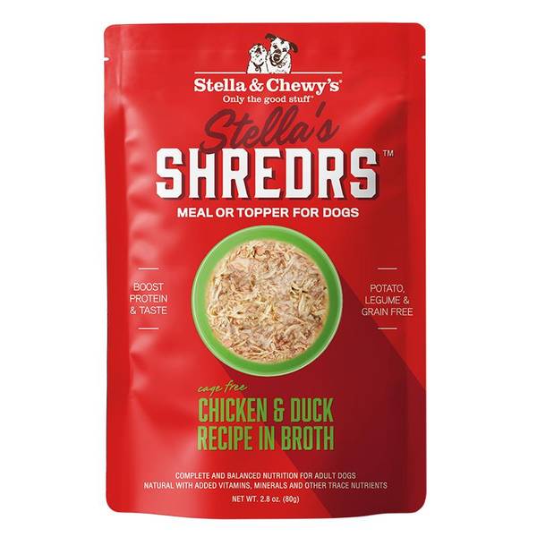 Shredrs Cage Free Chicken & Duck Recipe in Broth Wet Dog Food