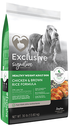 Exclusive Signature Healthy Weight Adult Chicken & Rice Formula 30lbs