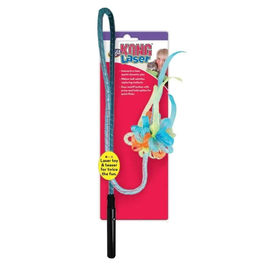 KONG Laser Teaser Ribbons Wand Cat Toy Multi-Color