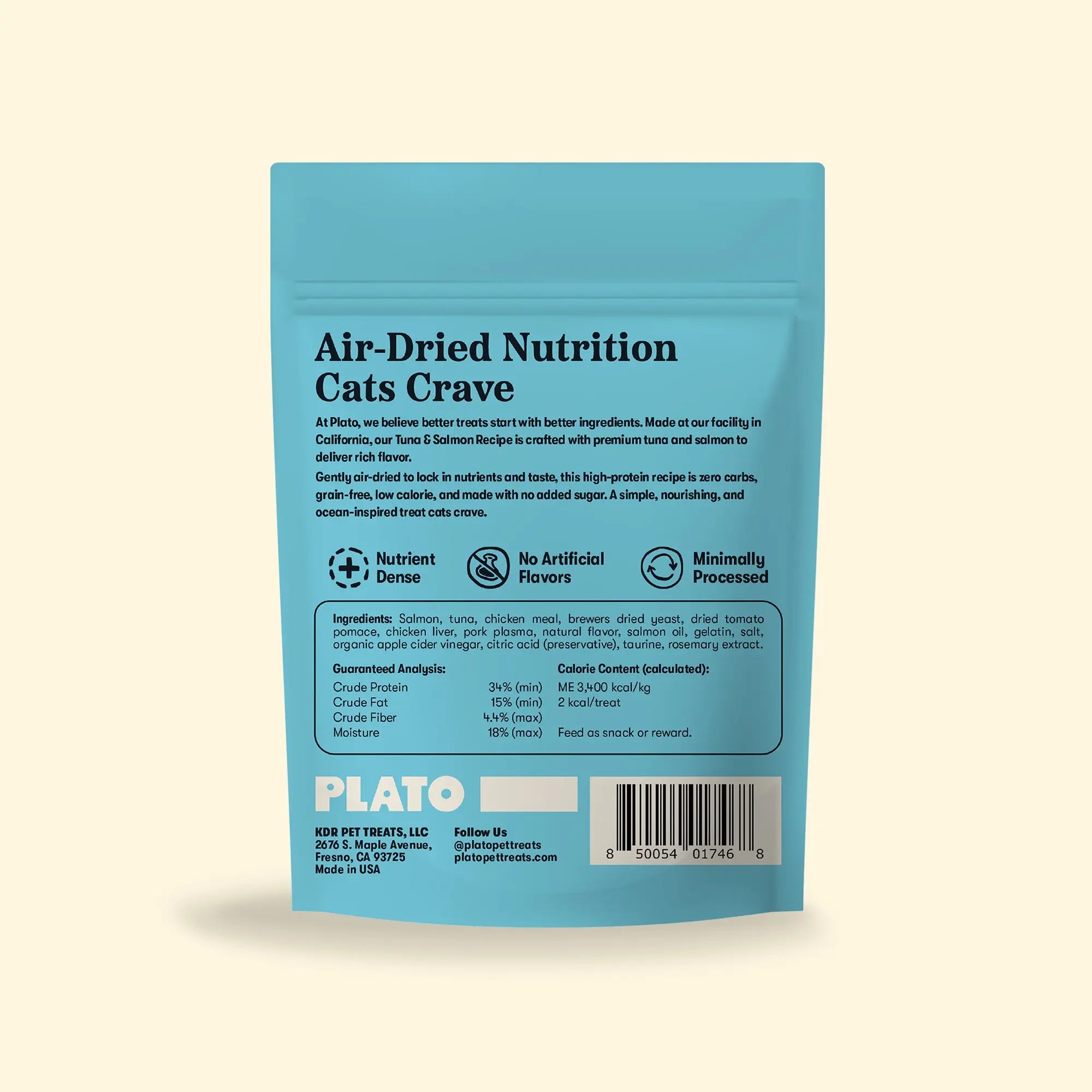 Plato Tuna & Salmon Recipe Air-Dried Cat Treats