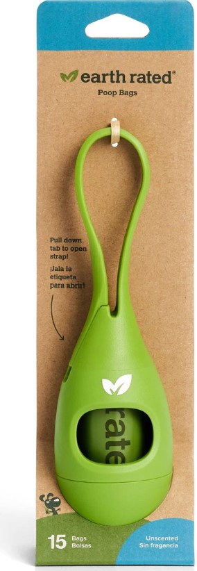 Earth Rated Leash Dispenser with Bags – 15ct: Includes Unscented Dog Waste Disposal Bags