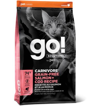 Go! Solutions Carnivore Protein Rich Dry Cat Food-Grain Free Salmon&Cod