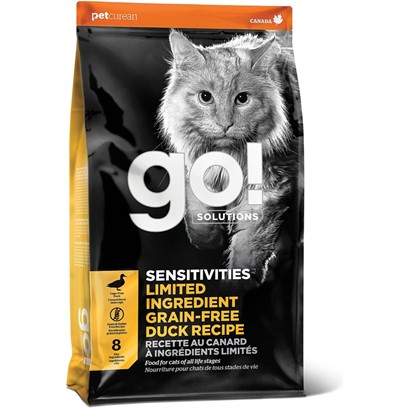Petcurean GO! Solutions Sensitivities Limited Ingredient Duck Recipe Dry Cat Food 3-lb