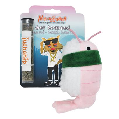Meowijuana Get Wrapped Sushi Cat Toy, Medium