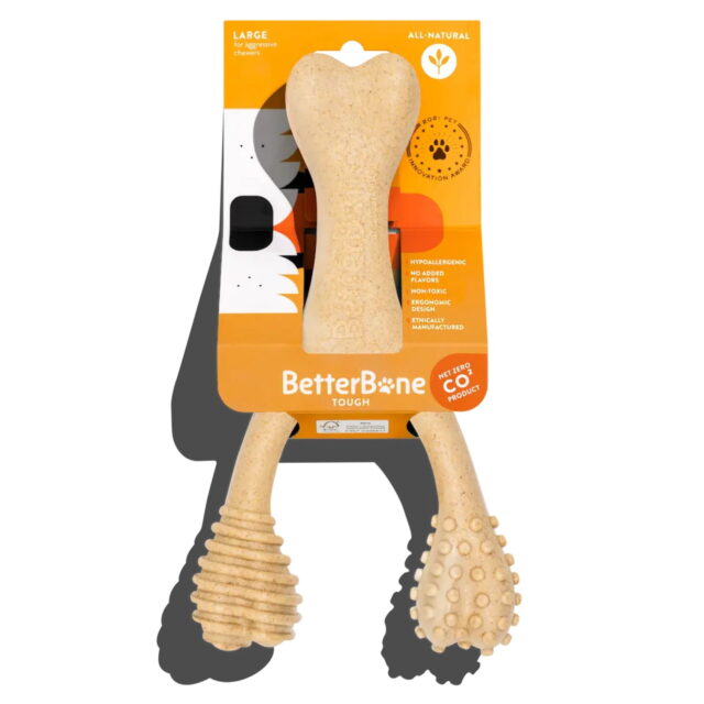 BetterBone Hard Classic Nylon Free Dog Bone Chew Toy – L: BPA-Free, Chip-Resistant, Large Breed Size