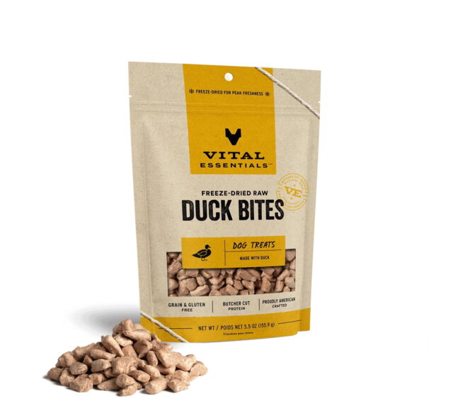 Vital Essentials Freeze Dried Duck Bites Dog Treats