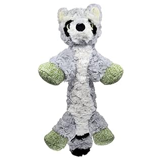 KONG Low Stuff Flopzie Raccoon Squeaky Plush Dog Toy, Medium (B09KCQKTRG)