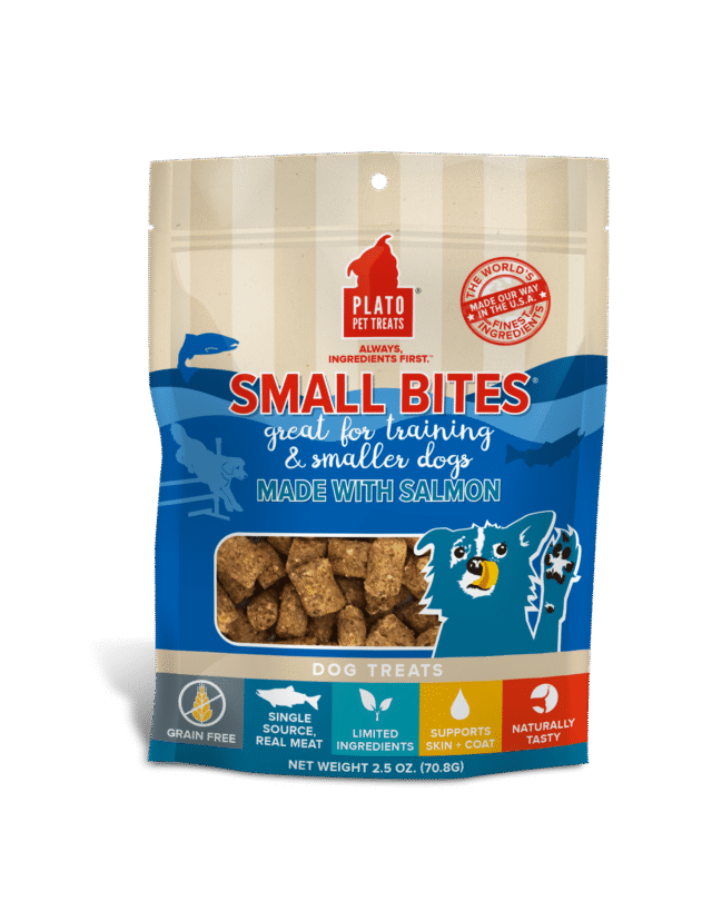 Plato Pet Treats Small Bites Salmon Grain-Free Dog Treats