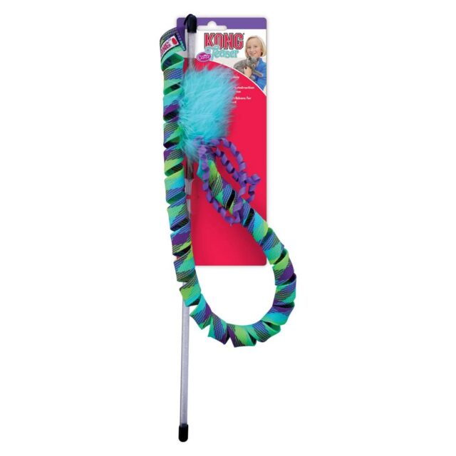 KONG Teaser Curlz Cat Toy: Occupy Pet Activity, All Breed Sizes, Wand Teaser
