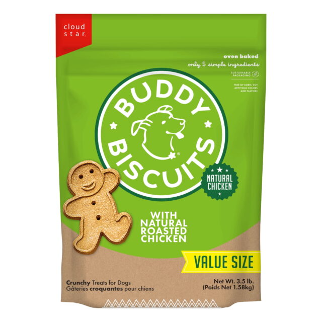 Buddy Biscuits Oven Baked Treats with Roasted Chicken Dry Dog Treats – 56oz