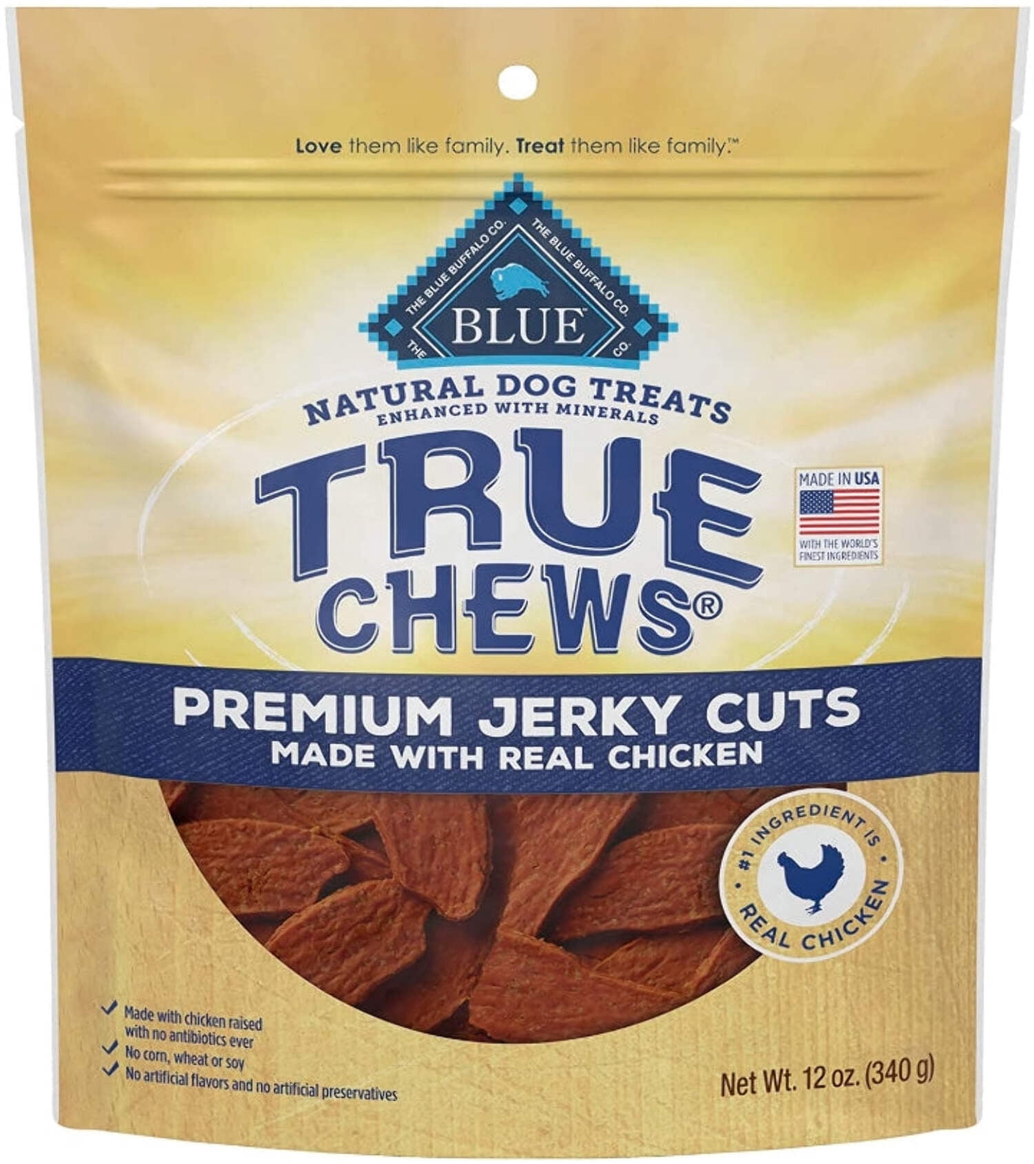 Blue Buffalo True Chews Premium Jerky Cuts Natural Dog Treats Chicken 12oz
