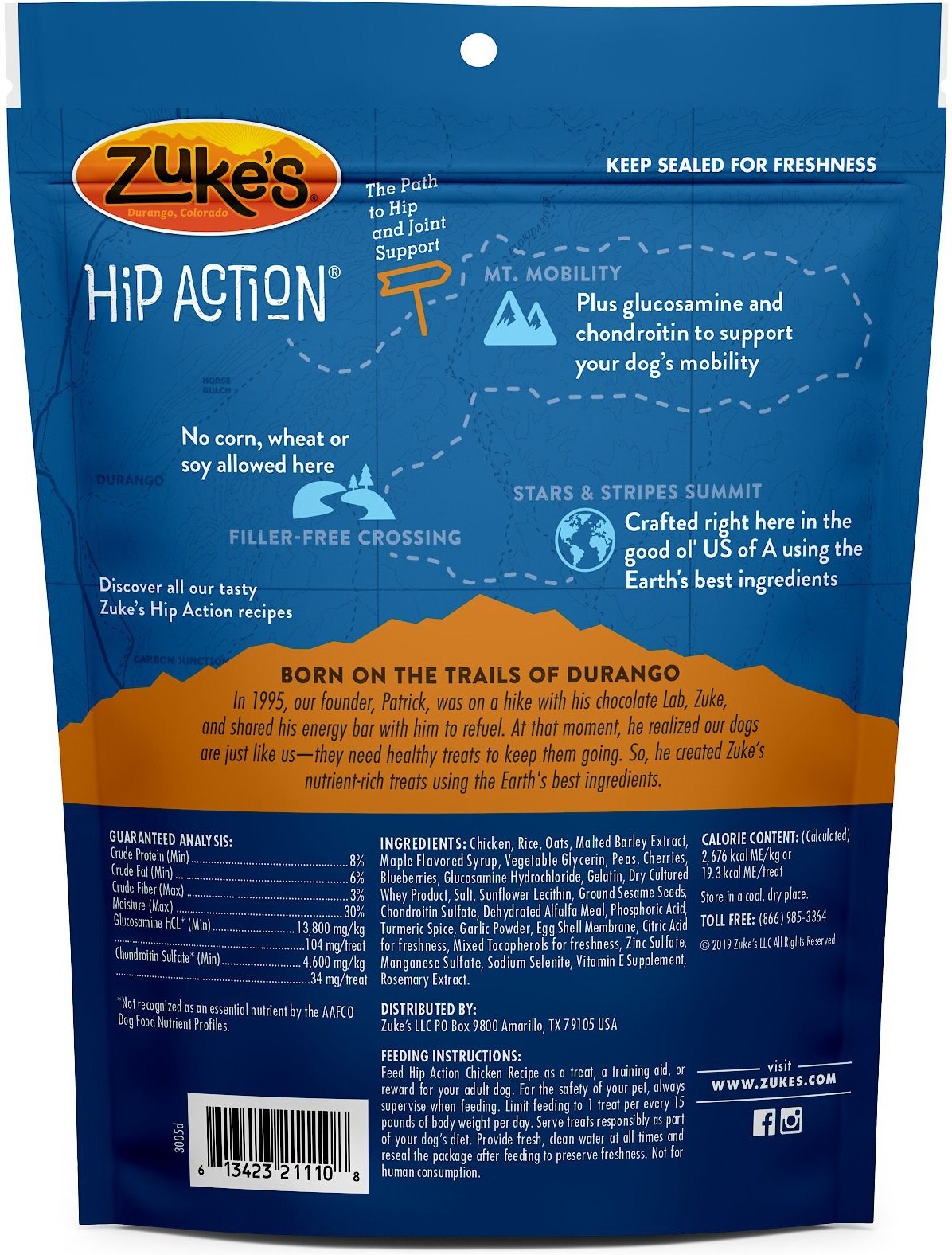 Zuke s Hip Action Chicken Recipe Dog Treats 6 Oz