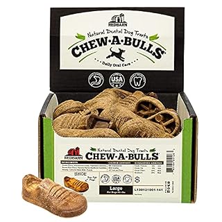 Redbarn Pet Products 25 Count Box of Chew-A-Bulls Shoes, Large, Made in The USA (B08VJHDV2J)