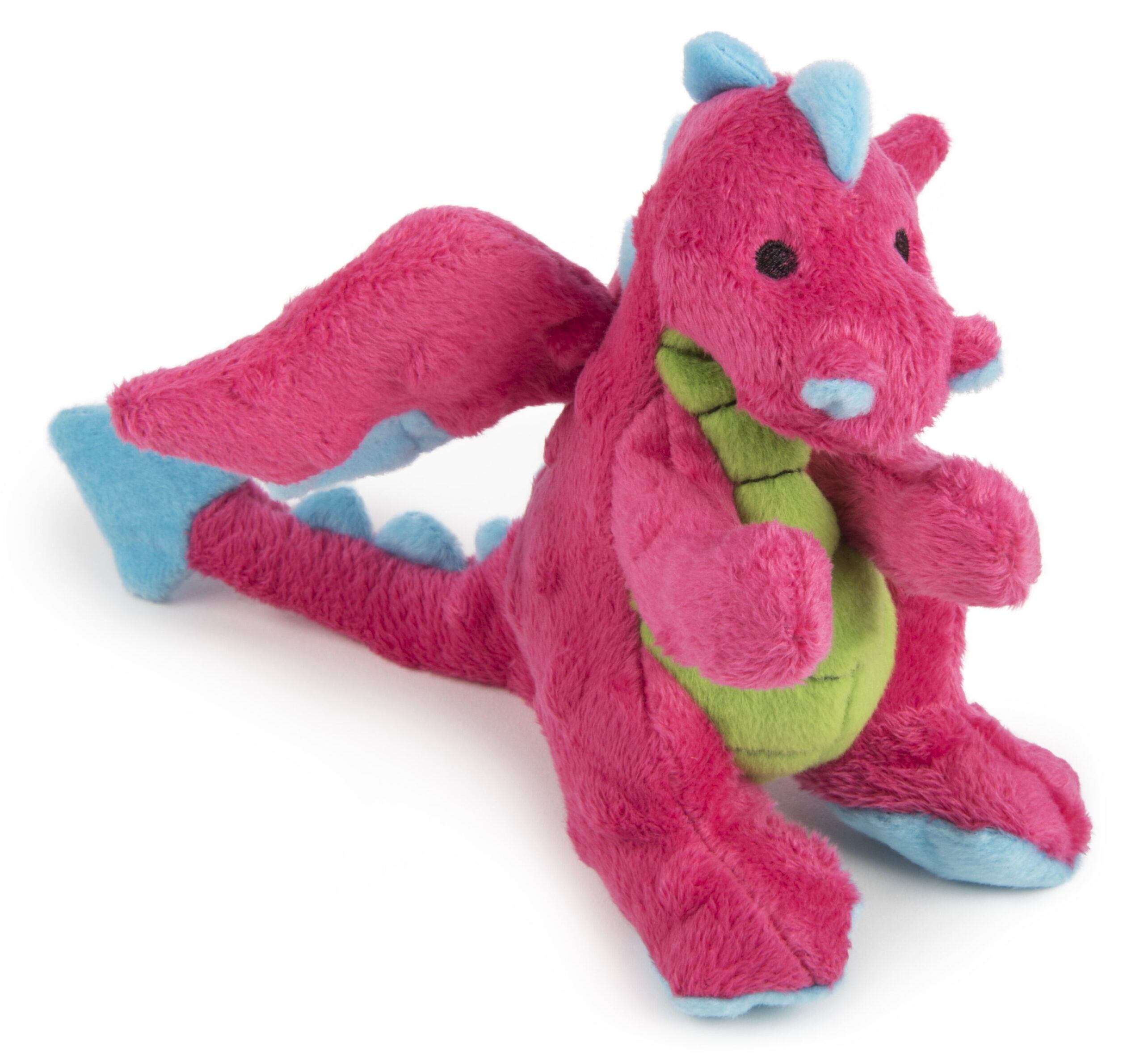 goDog Dragons Squeaky Plush Dog Toy Chew Guard Technology – Pink Small