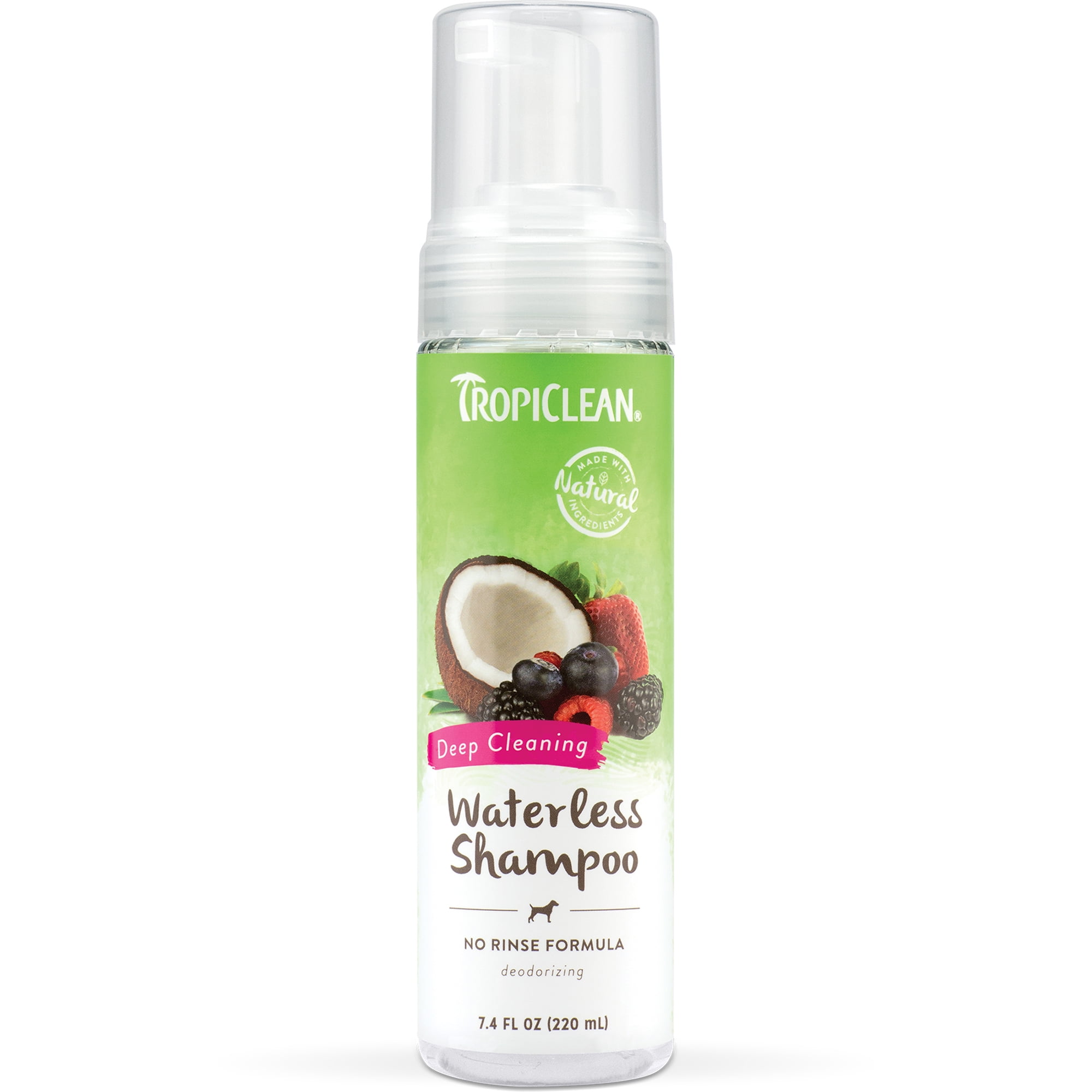 TropiClean Deep Cleansing Waterless Shampoo for Dogs 7.4 oz.
