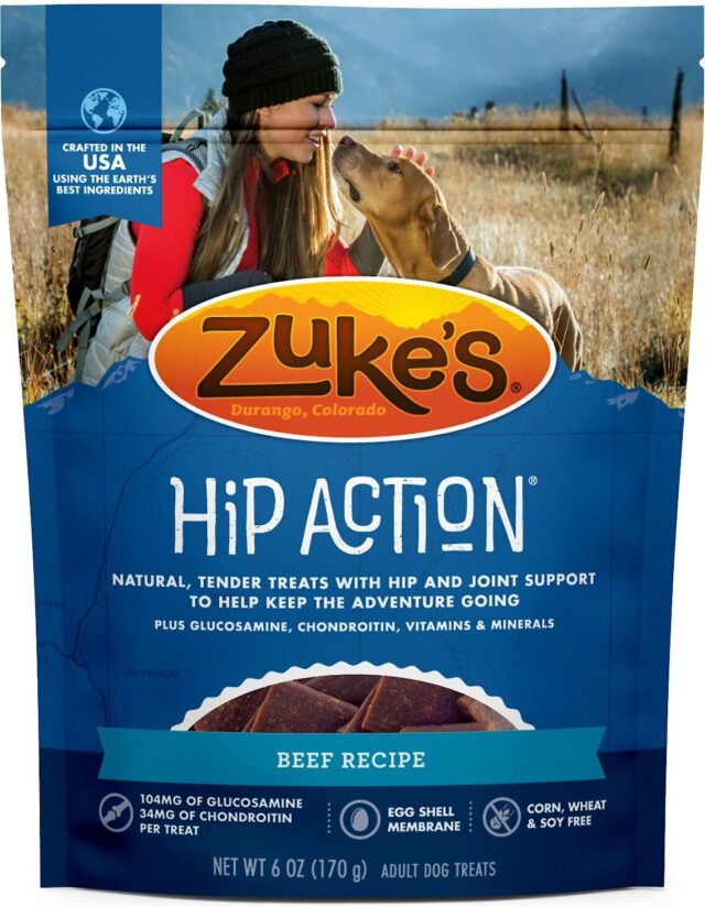 Zukes Hip Action Hip & Joint Supplement Dog Treat – Roasted Beef Recipe 6 oz