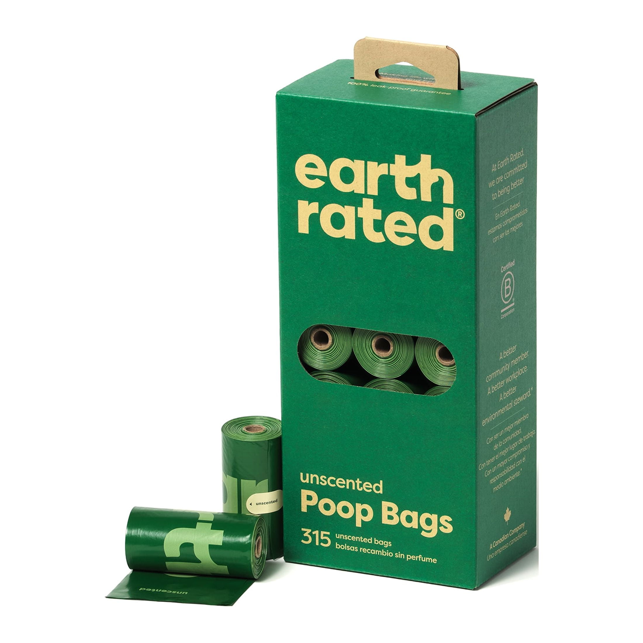 Earth Rated Unscented Dog Waste Disposal Bags Refill Rolls – 340ct: Odor Control, Pet Waste Disposal Bags, All Ages