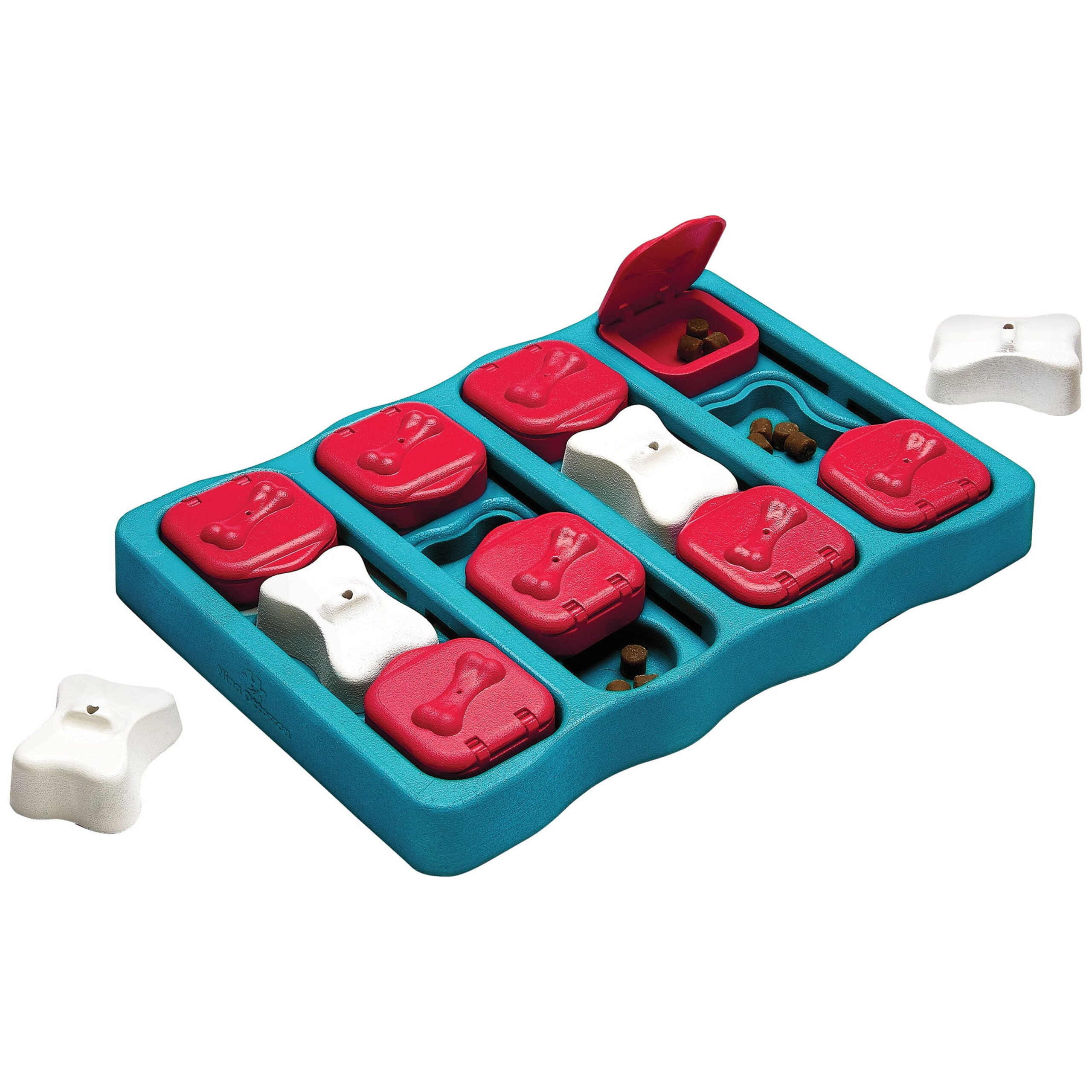 Outward Hound Nina Dog Brick Interactive Treat Puzzle Dog Toy Blue One-Size