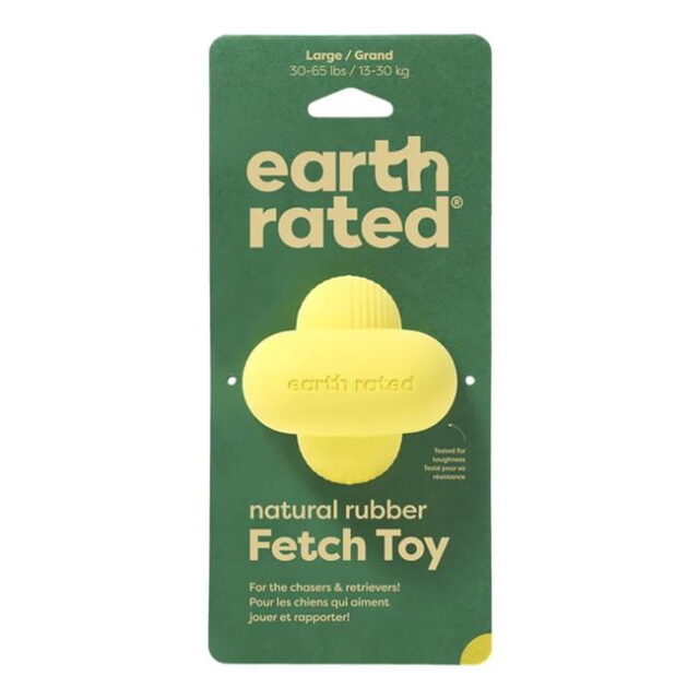 Earth Rated 870856001489 Rubber Dog Fetch Toy Yellow – Large