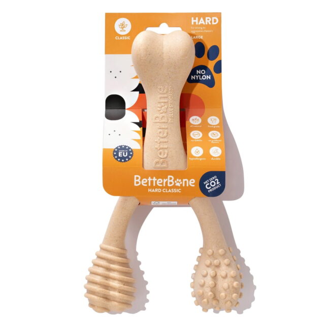 BetterBone Soft Beef Nylon Free Dog Bone Chew Toy – L: BPA-Free, Cellulose Material, Durable Construction