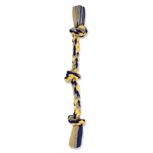 Flossy Chews Cottonblend Color 3-Knot Rope Tug Large