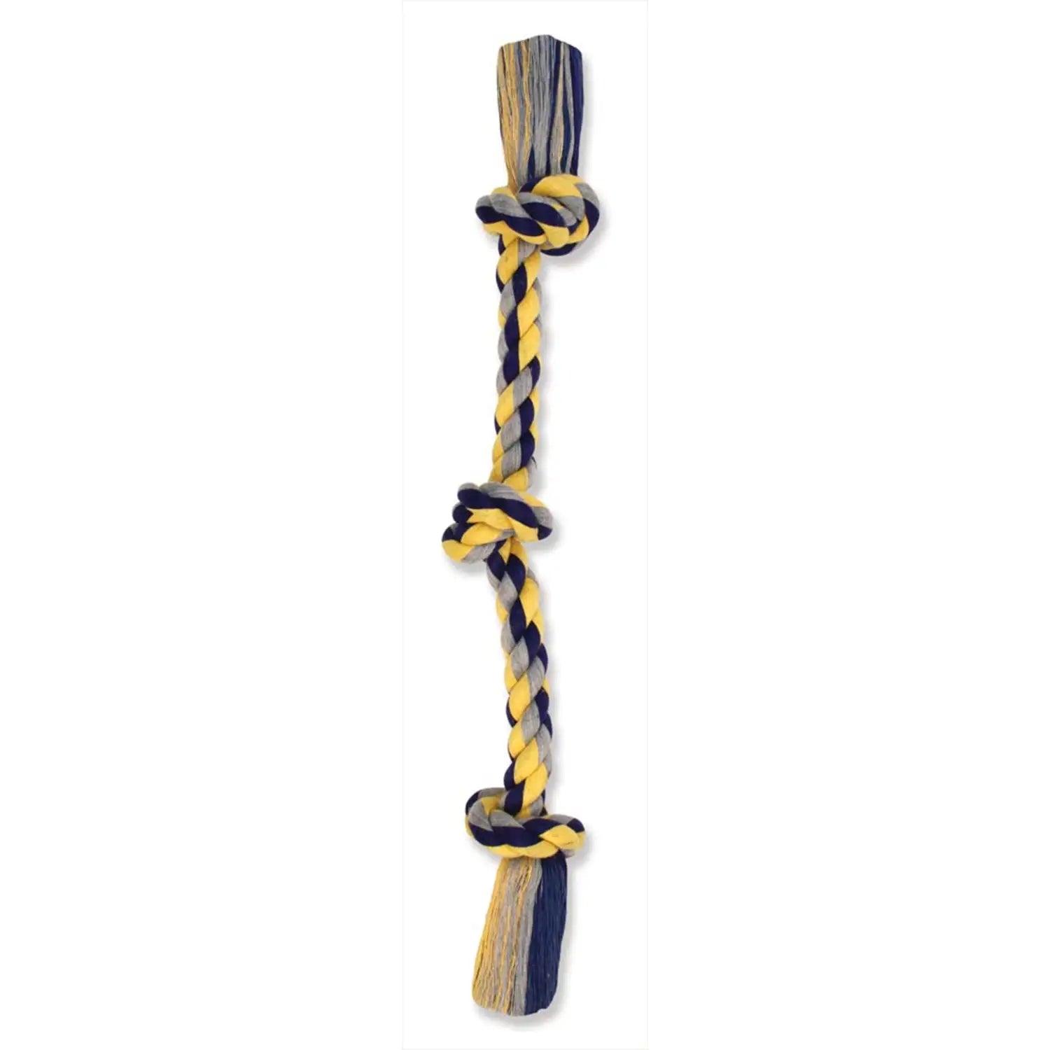 Flossy Chews Cottonblend Color 3-Knot Rope Tug Large