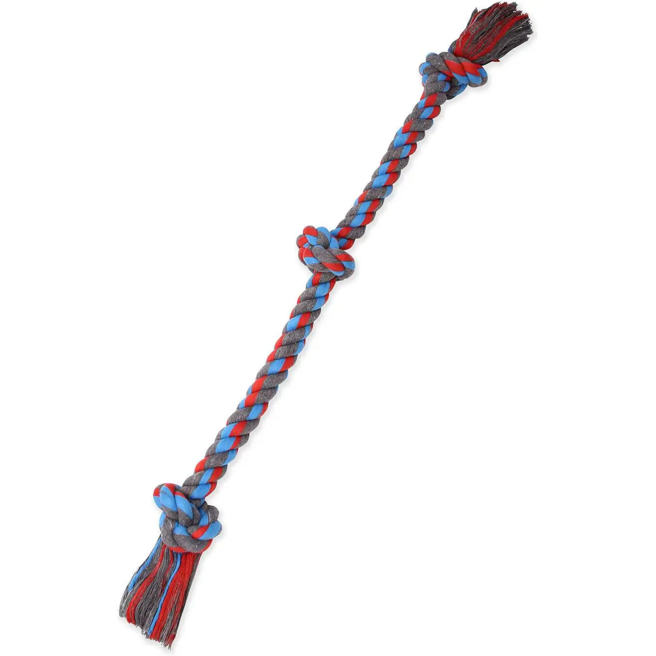 Mammoth Flossy Chews Cottonblend 3 Knot Tug Rope Dog Toy Extra-Large 36 Assorted Colors