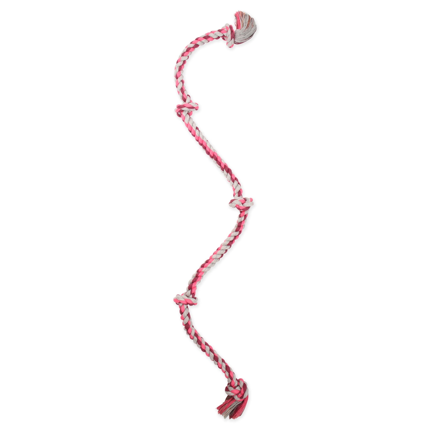 Mammoth Flossy Chews Cottonblend 5 Knot Tug Rope Dog Toy Super XL 72 Assorted Colors