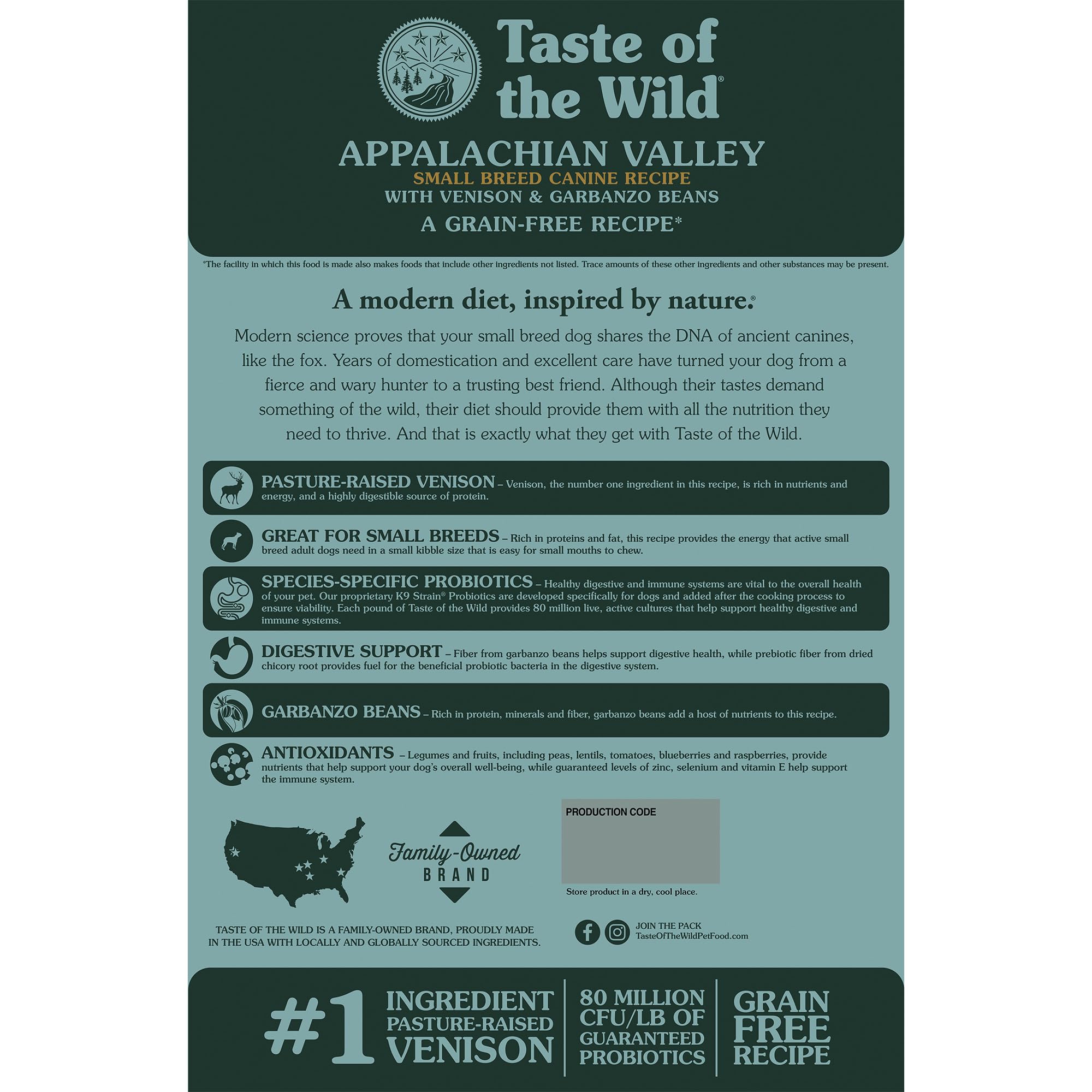 Taste of the Wild Appalachian Valley Small Breed Grain-Free Dry Dog Food