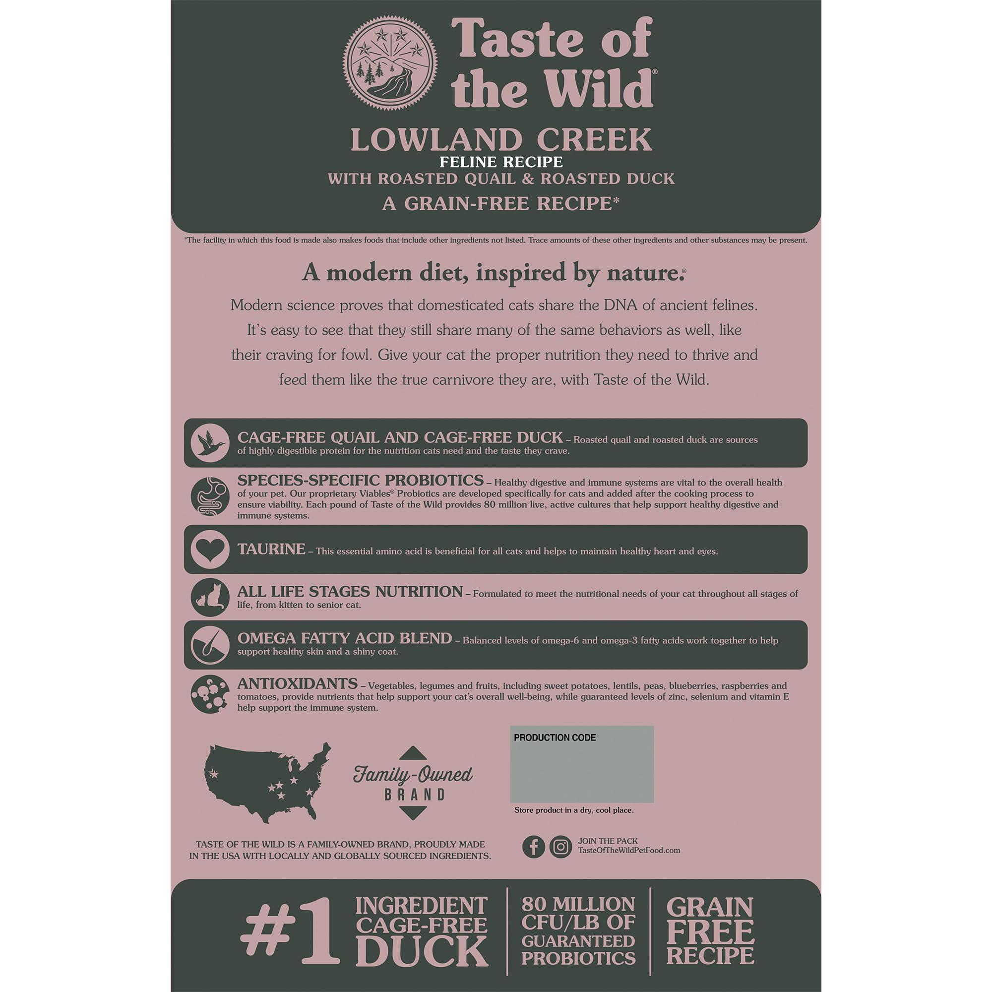 Taste of the Wild Lowland Creek Grain-Free Roasted Quail & Roasted Duck Dry Cat Food