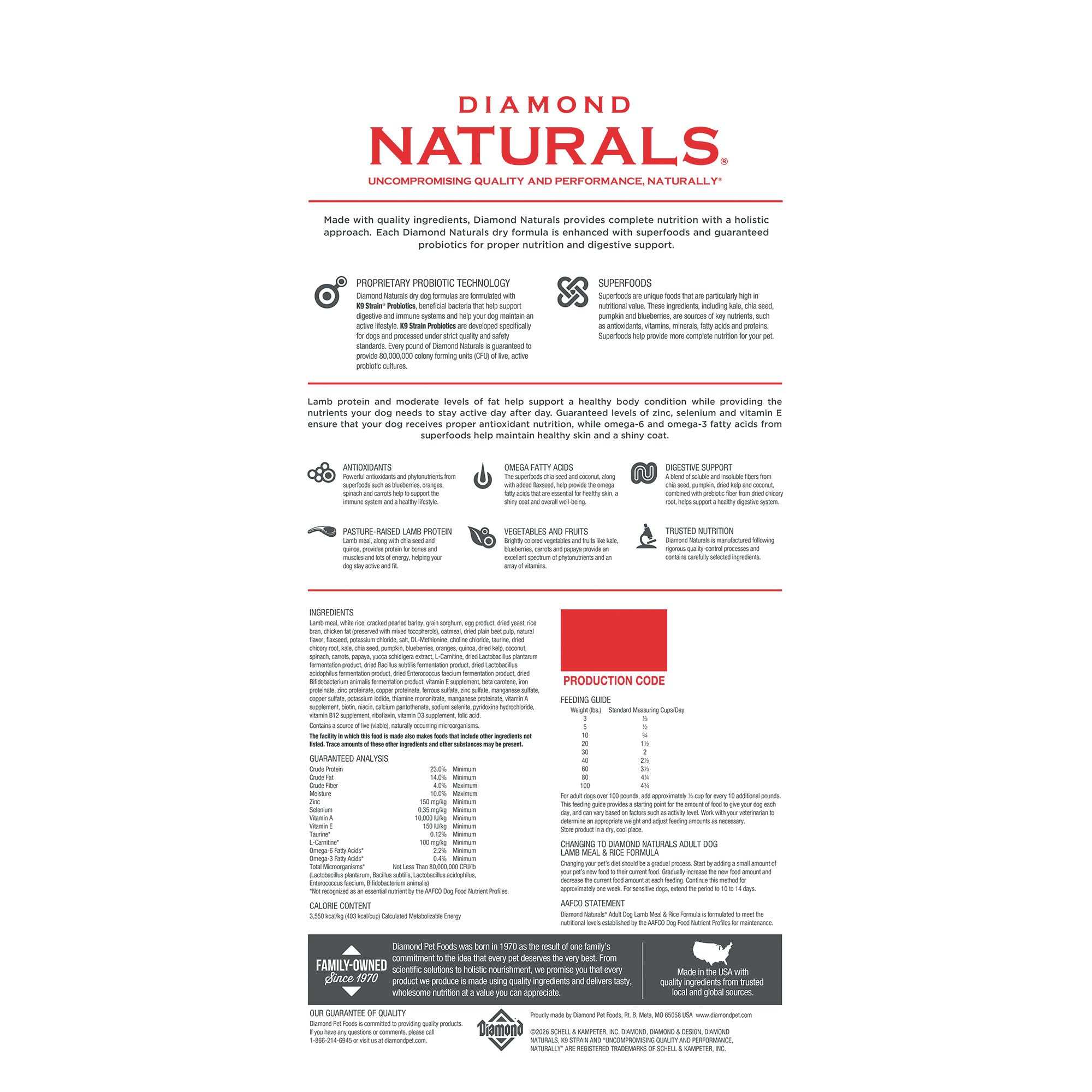 Diamond Naturals Lamb & Rice Adult Dry Dog Food