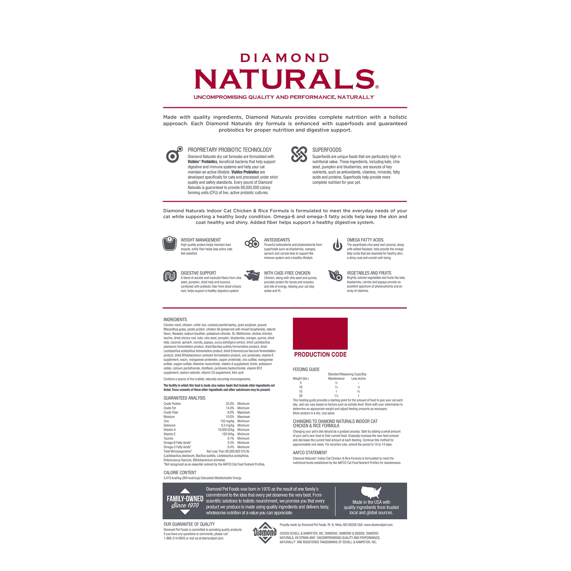 Diamond Care Natural Indoor Cat Dry Cat Food