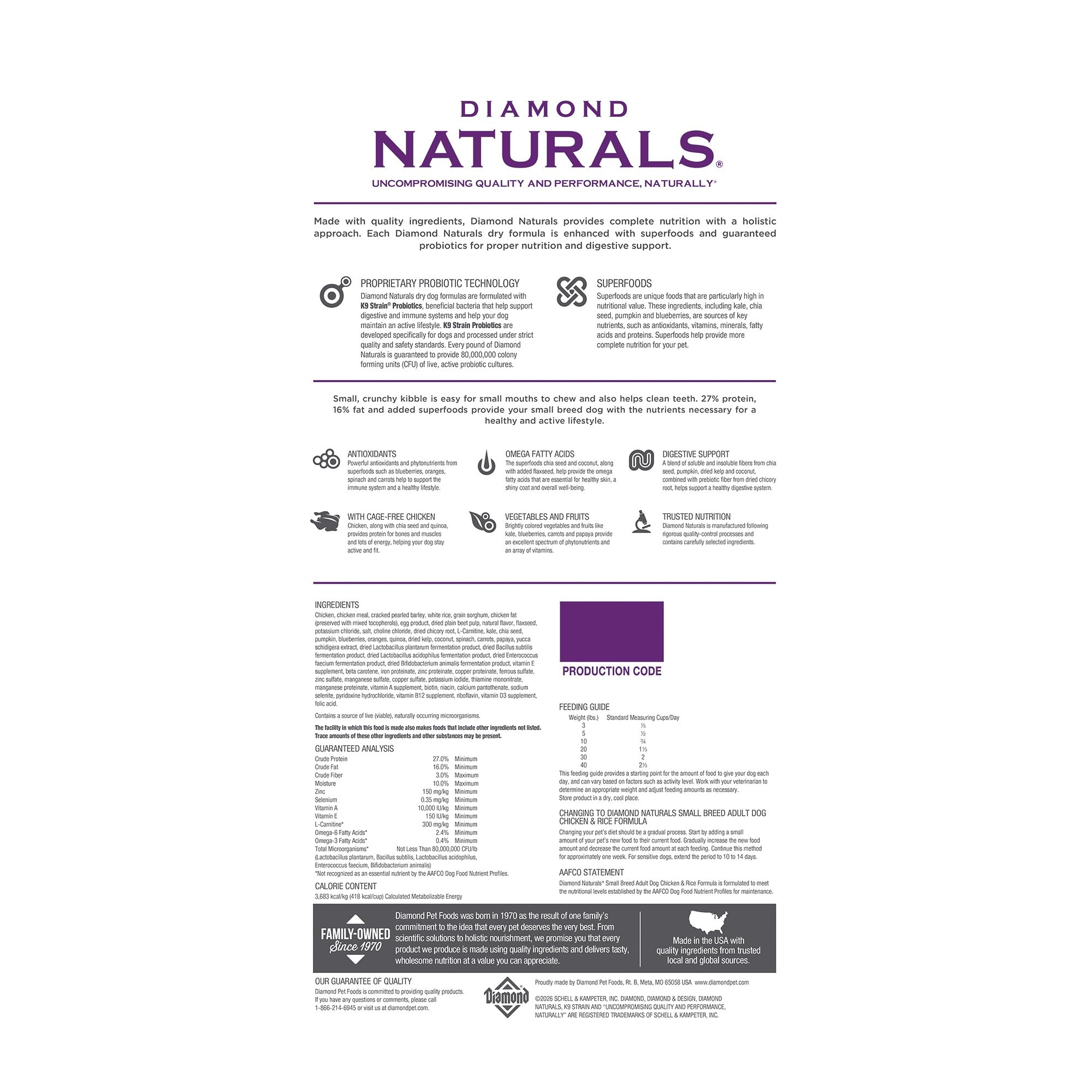 Diamond Naturals Small Breed Chicken & Rice Formula Dry Dog Food
