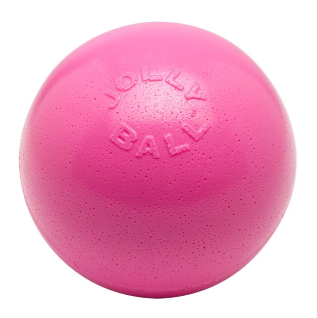 Jolly Pet Bounce-N-Play Ball Pink 8 inch Bubblegum Scented Rubber Dog Toy