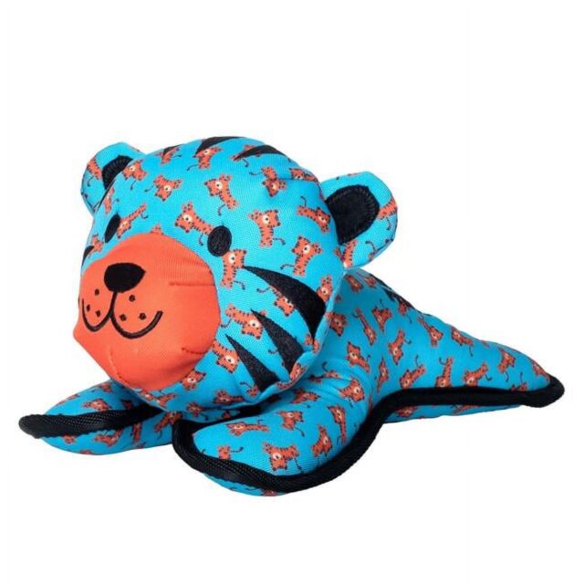 The Worthy Dog Tiger Plush Dog Toy, Blue