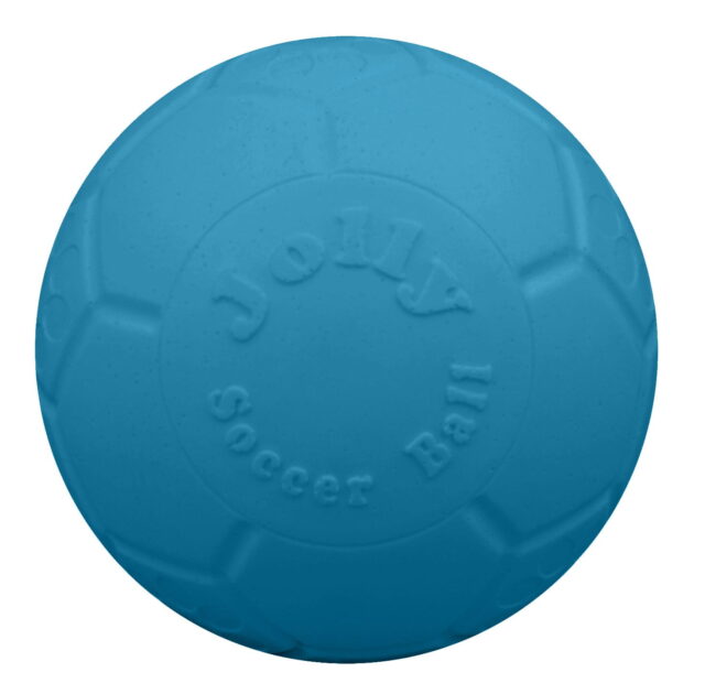 Jolly Pets Soccer Ball Blue 6 inch Unscented Rubber Chew Toy for Dogs