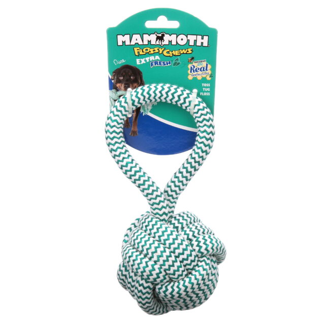 Mammoth Flossy Chews Monkey Fist Rope Ball Dog Toy Medium 3.75