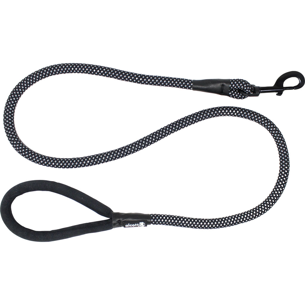 RL OS BK Rope Leash – Bright Black – Large – Case of 12