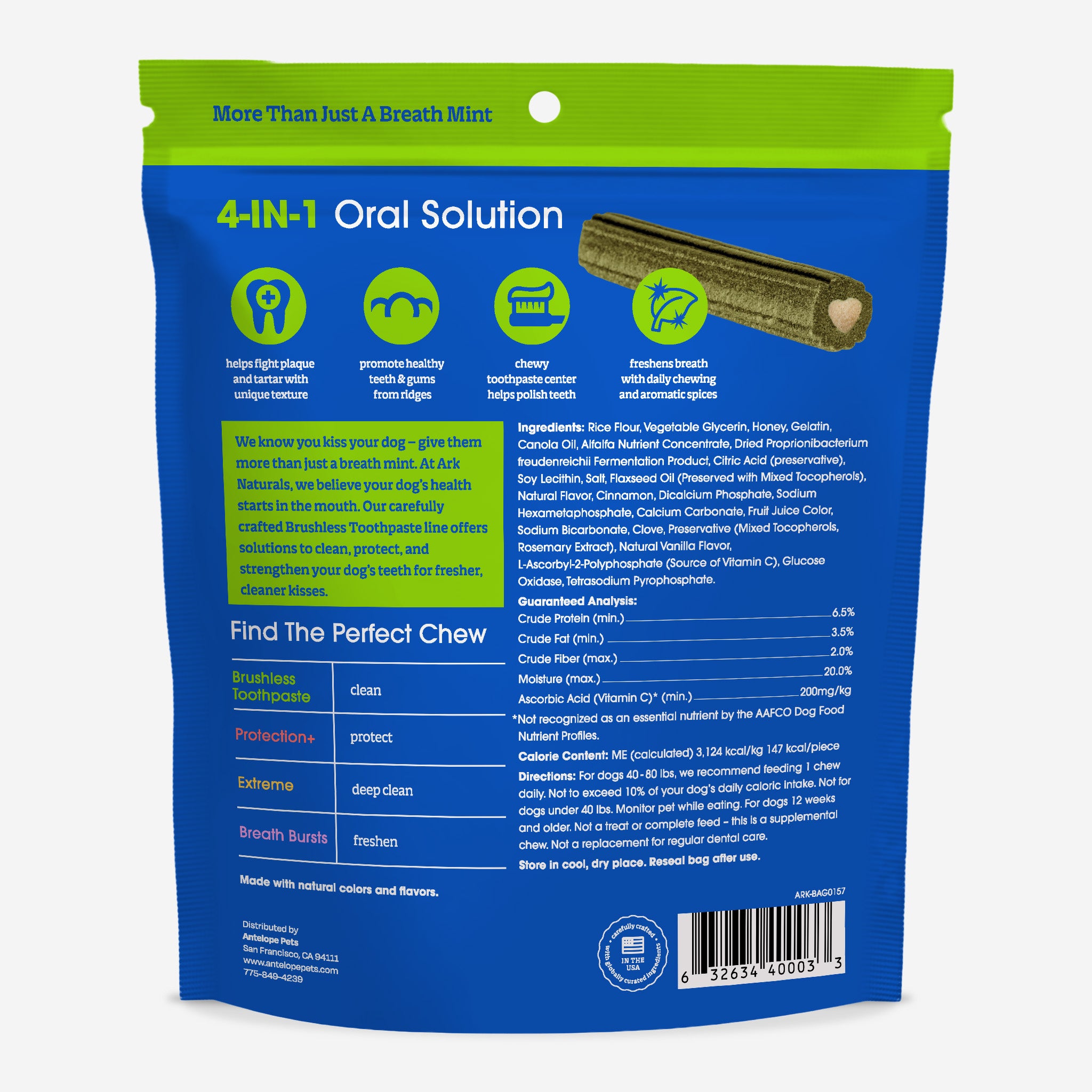 Ark Naturals Brushless Toothpaste Large - back of package