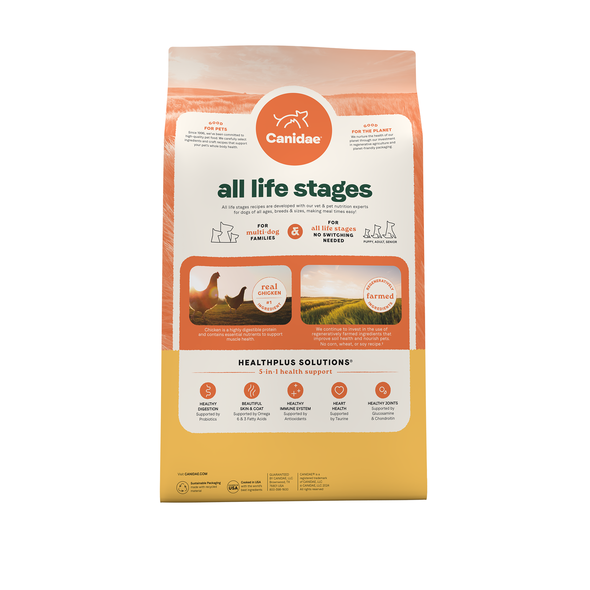 Canidae All Life Stages Real Chicken & Ancient Grains - back of bag