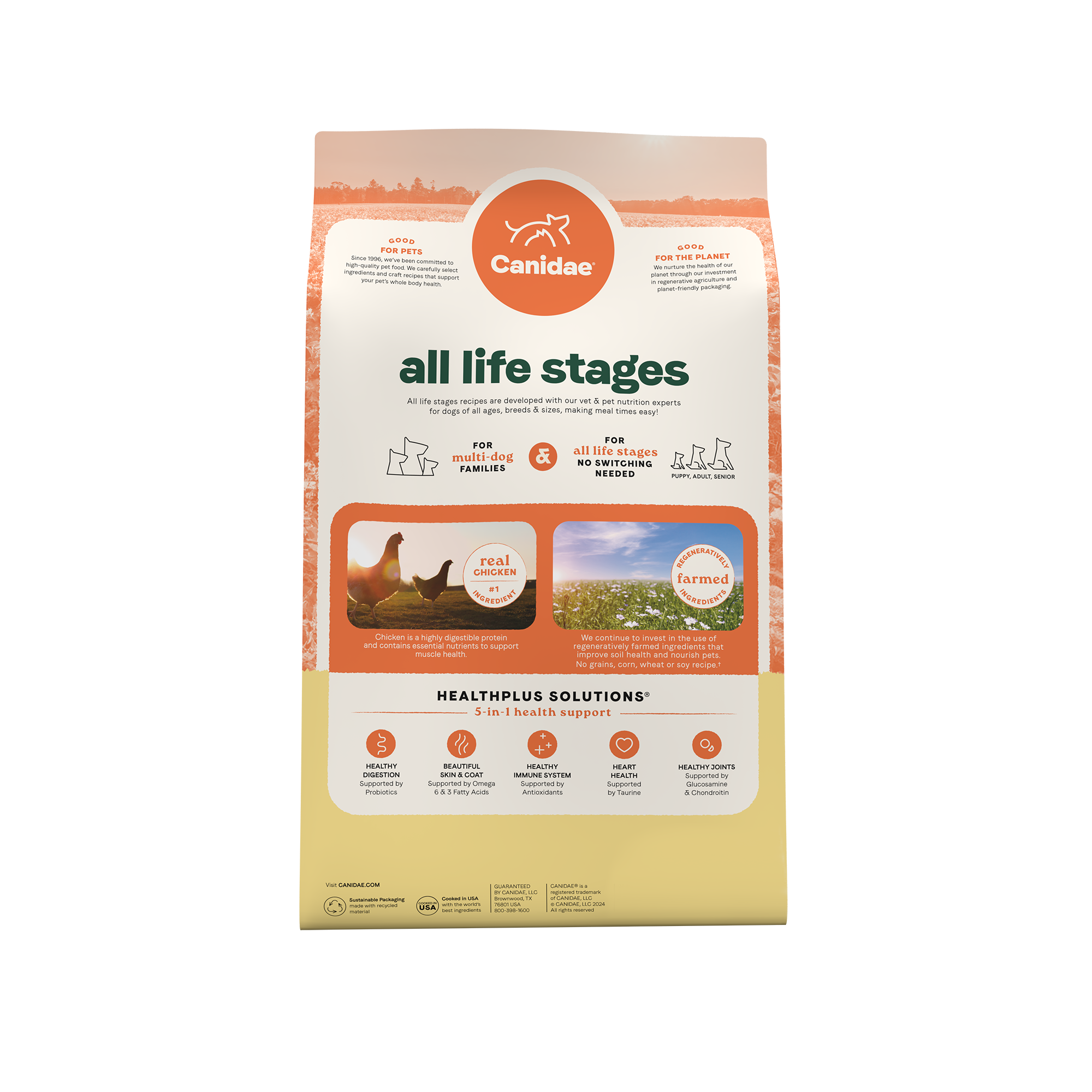 Canidae All Life Stages Real Chicken & Potato - back of bag