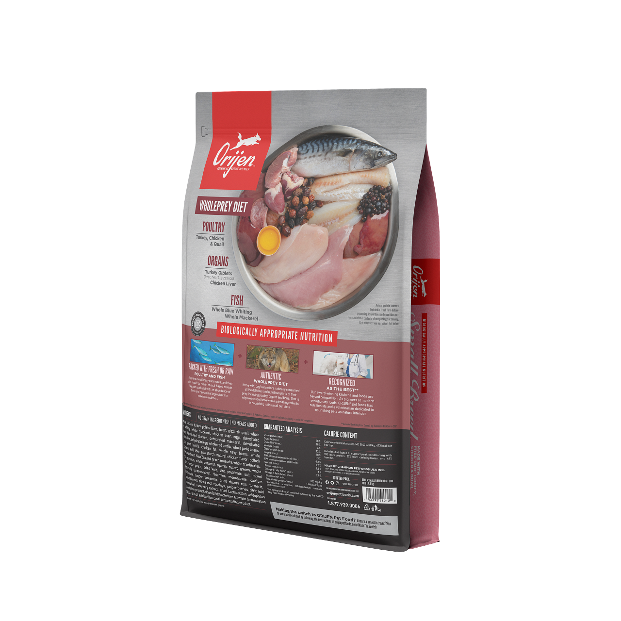 ORIJEN Small Breed Dry Dog Food - back of bag