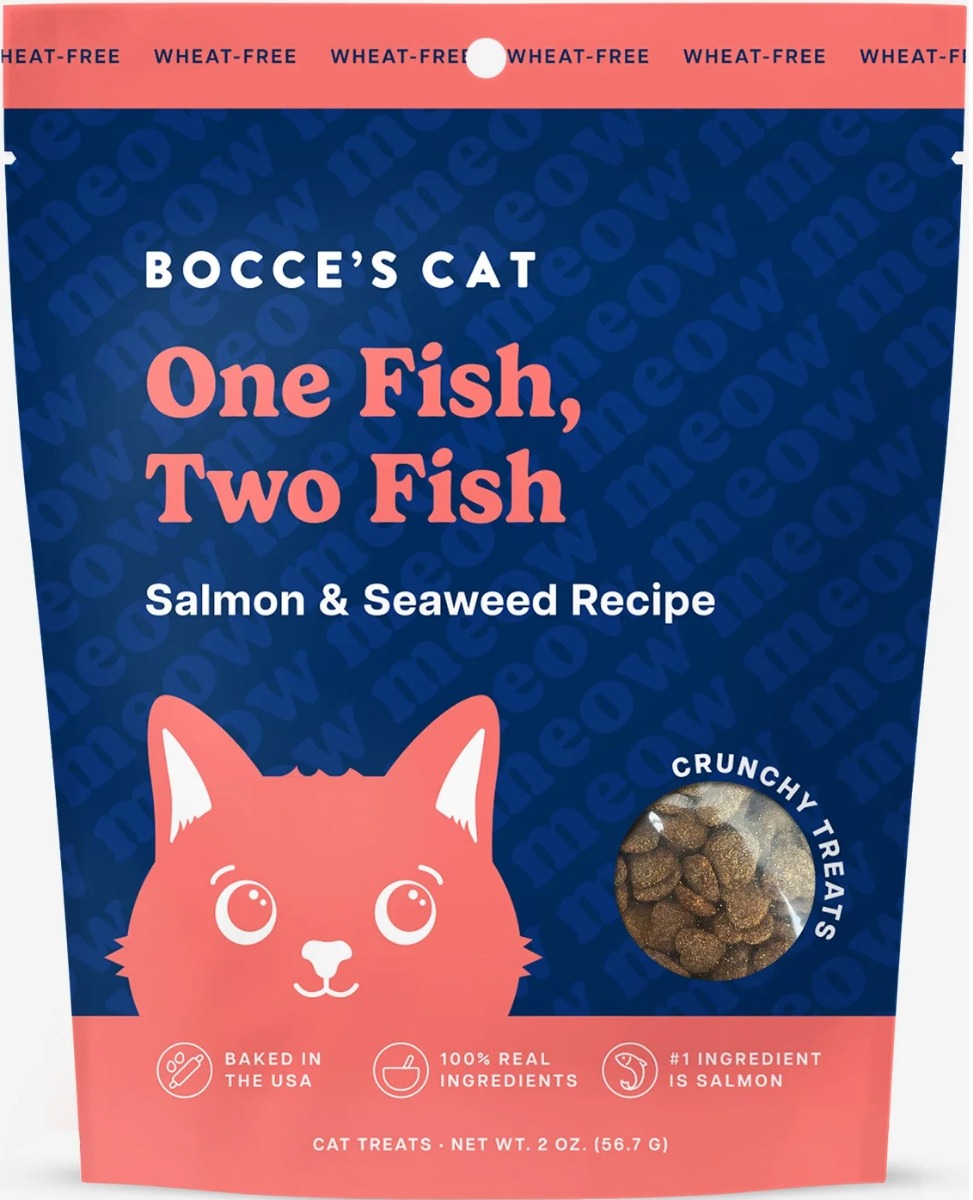 Bocce’s Bakery One Fish Two Fish Crunchy Chewy Cat Treats – 2oz